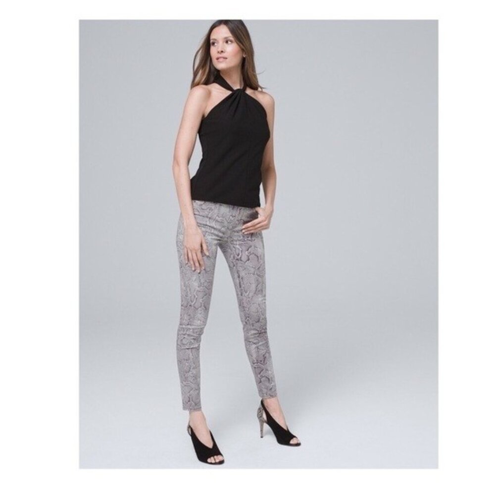 White House Black Market High-Rise Sculpt Snake Print Skinny Jeans Size 4